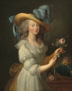 モスリンのドレスを着たマリー・アントワネット 作： Elisabeth Louise after Vigee Lebrun